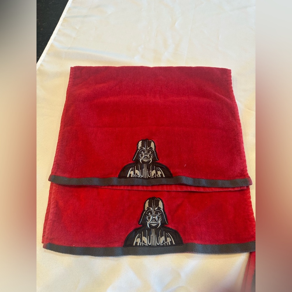 (2) Star Wars Darth Vader Black and Red Towels and Tee Towels - Picture 2 of 7